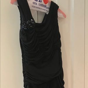 Full length form fitting evening dress